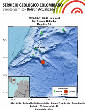 Temblor en San Andrés del