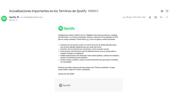 Los usuarios recibieron este correo