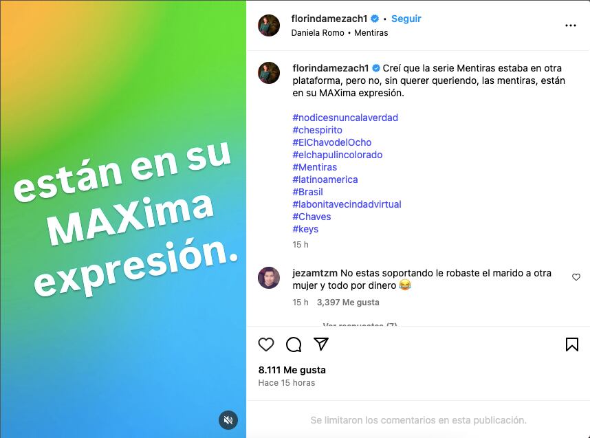 La actriz desató polémica en redes sociales. (Instagram)