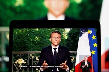 El presidente francés, Emmanuel Macron, decidió disolver el Parlamento de Francia tras los resultados de las elecciones al Parlamento Europeo
- crédito Christian Hartmann