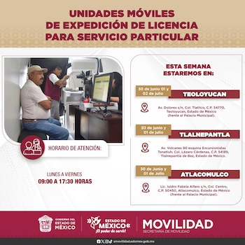 Habrá 9 unidades móviles para