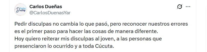La publicación fue realizada a través de sus redes sociales para llegar a la ciudadanía - crédito Carlos Dueñas / X