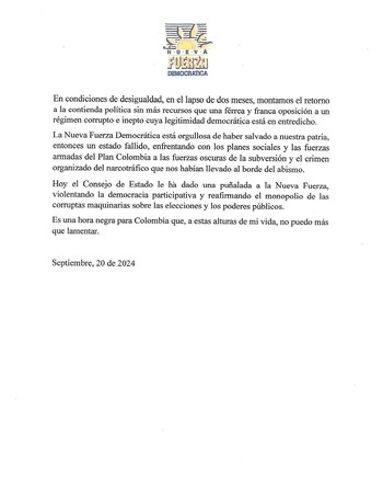 De acuerdo con el exmandatario