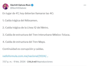 Xóchitl Gálvez reaccionó a la