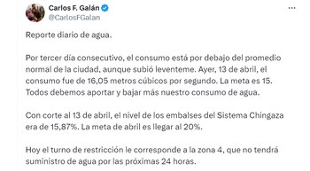 Galán pidió más conciencia sobre