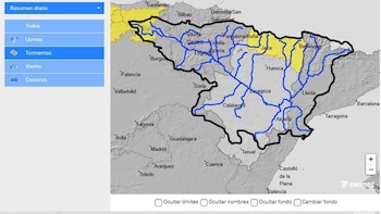 La CHE alerta de posibles crecidas en cauces menores y barrancos en el Alto Ebro