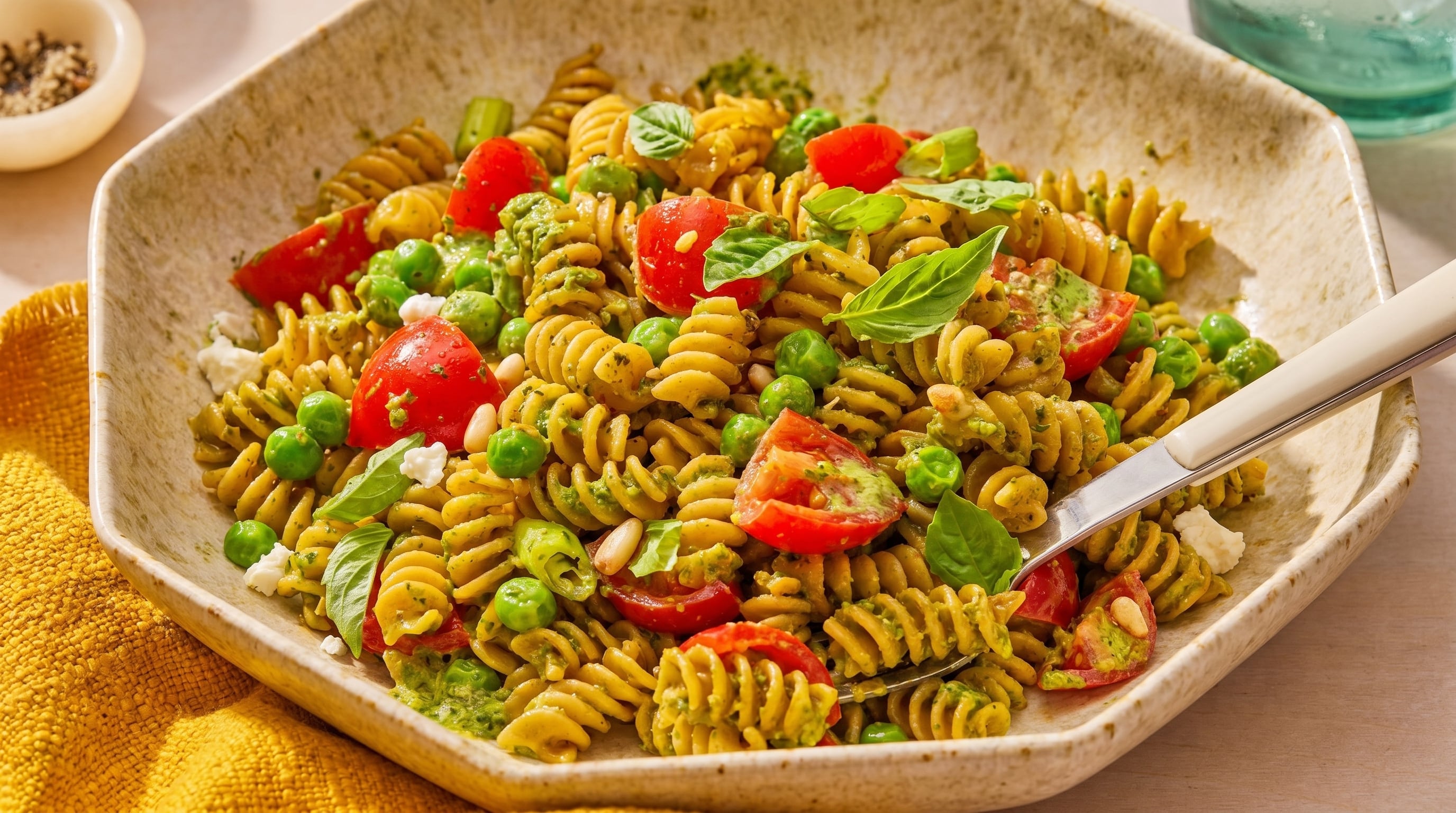 La receta combina guisantes frescos y tomates cherry en una pasta rápida llena de color y sabor (Imagen Ilustrativa Infobae)
