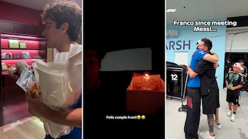 El cumpleaños de Franco Colapinto: los regalos, la sorpresa de Gasly y el guiño de la F1 tras su encuentro con Messi