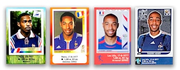 Figuritas Neymar, Buffon, Henry, Matthaus e Iniesta