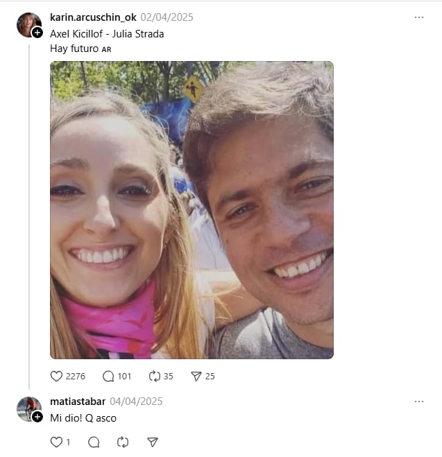 Algunas de las publicaciones de Matías Tabar en sus redes sociales