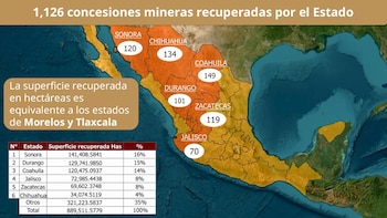 Coahuila, Chihuahua, Sonora, Zacatecas, Durango y Jalisco tienen mayor reducción de concesiones