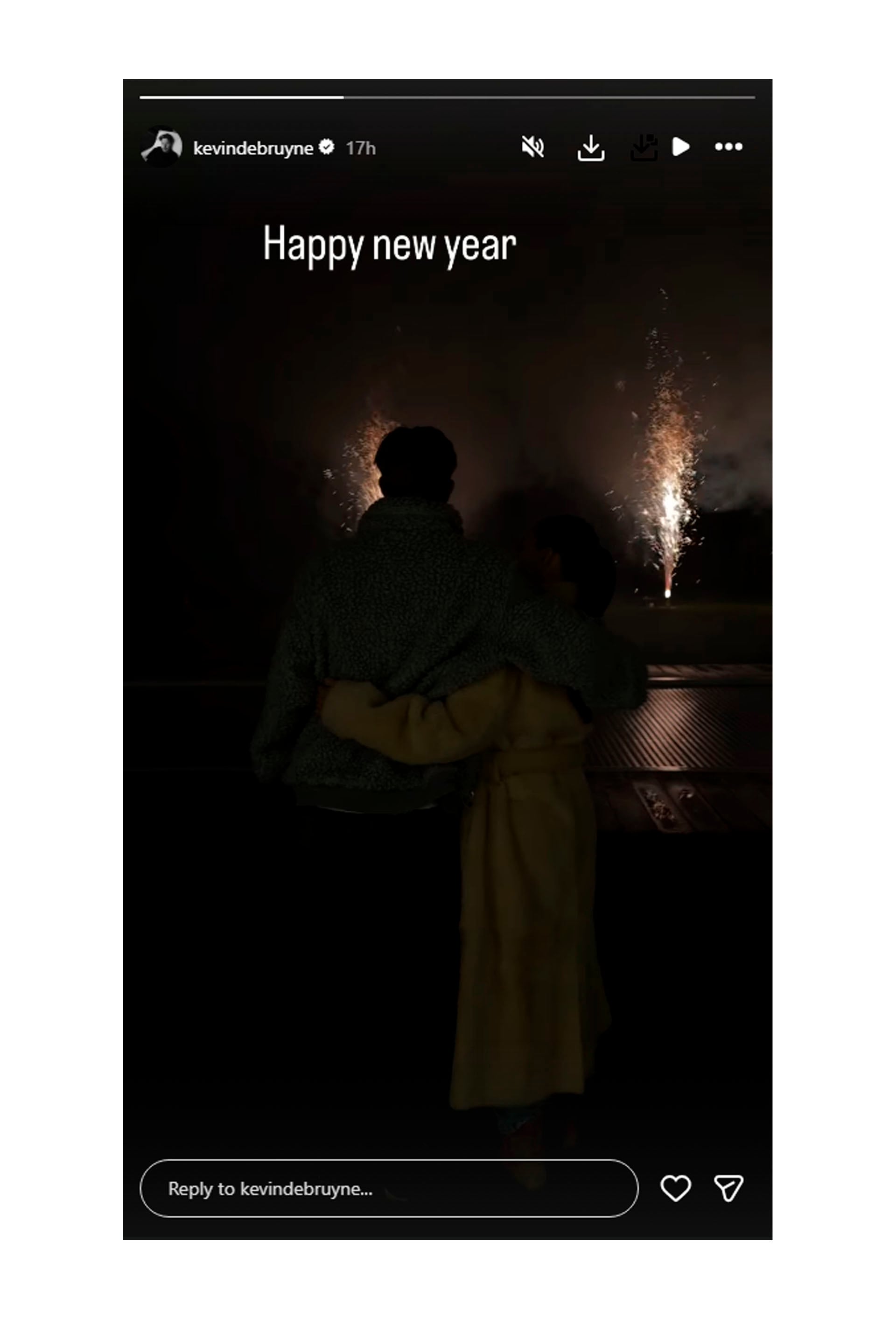 Kevin de Bruyne celebró el año nuevo con su pareja