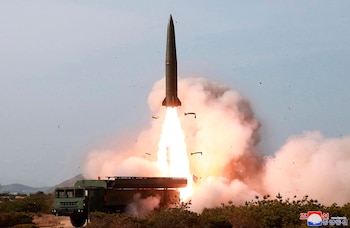 Lanzamiento de prueba de un misil balístico de mediano alcance de Corea del Norte (AP, Archivo)
