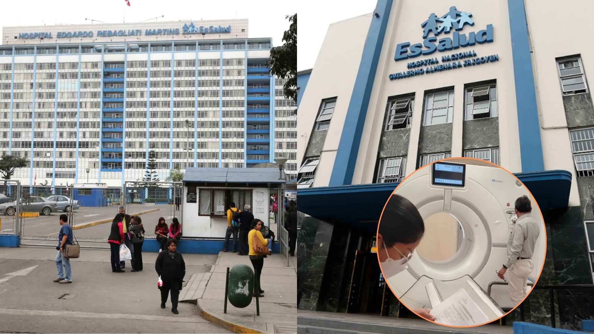 Contraloría alerta fallas en tomógrafos de Rebagliati y Almenara que afectaron la salud de pacientes. Composición Infobae Perú.
