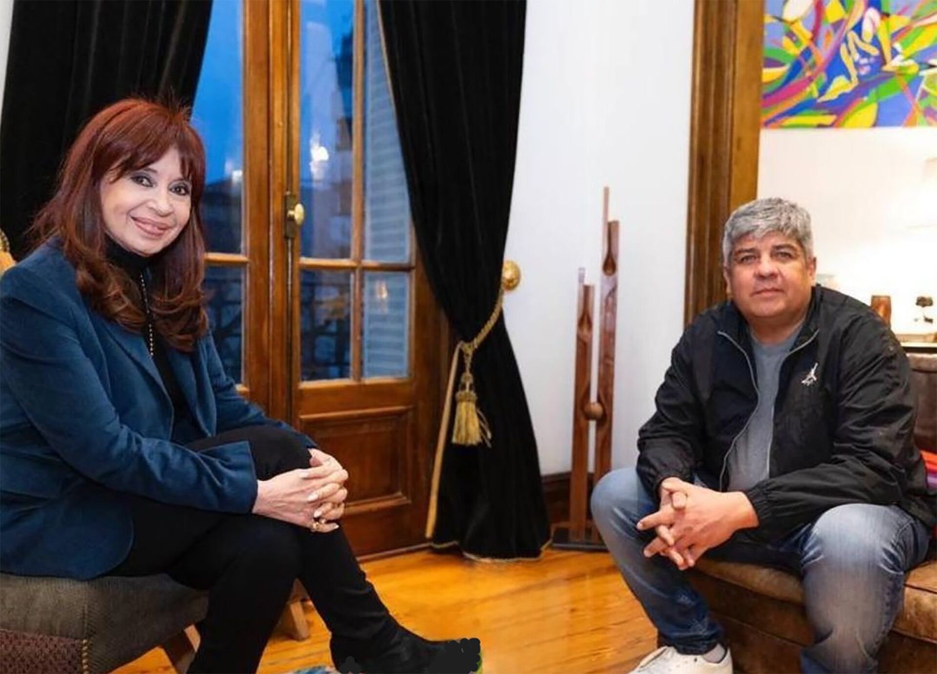 Cristina Kirchner y Pablo Moyano, en un encuentro que molestó al líder de Camioneros