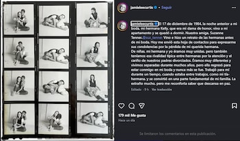 Jamie Lee Curtis mostró fotos con su hermana tomadas la noche anterior a su boda. (Instagram)