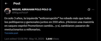 Miguel Polo Polo arremetió en contra del Gobierno de Gustavo Petro - crédito @MiguelPoloP
