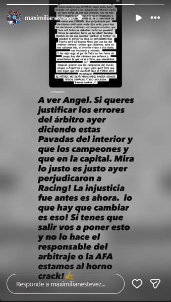 La respuesta del Chanchi Estévez a Di María