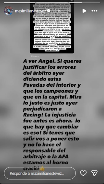 La respuesta del Chanchi Estévez a Di María
