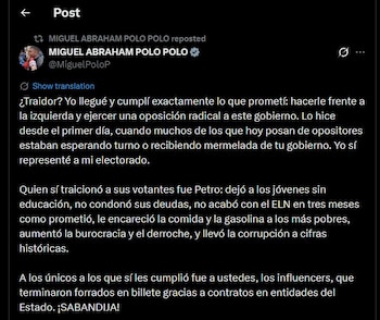 Miguel Polo Polo contestó al