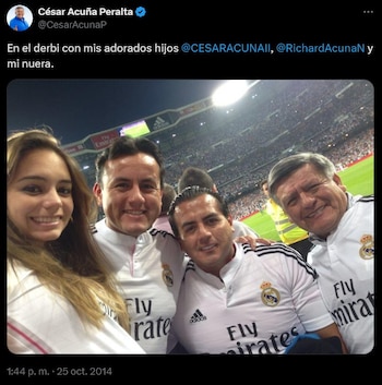 César Acuña viajó a Madrid