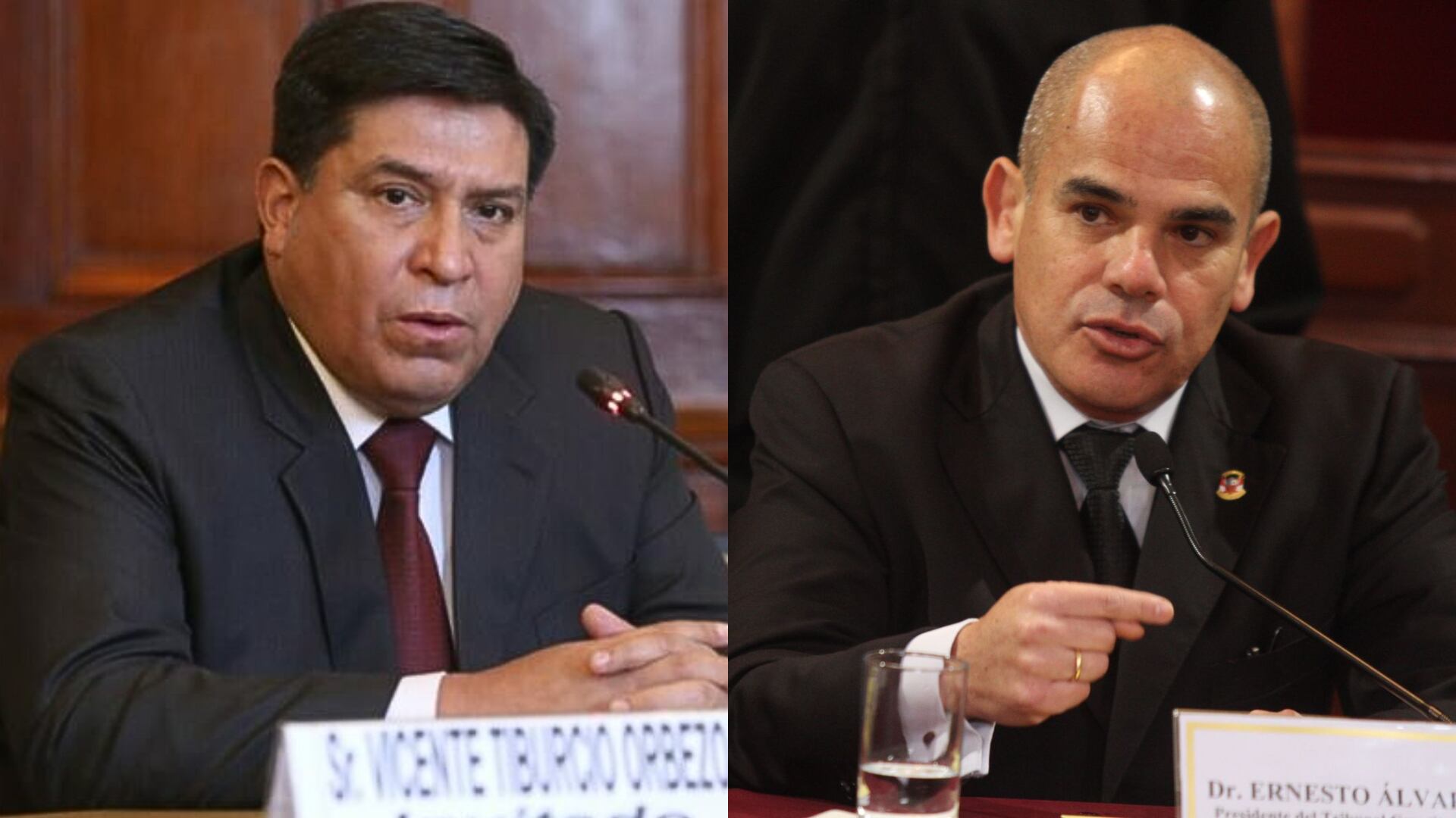Vince Tiburcio (Mininter) y Ernesto Álvarez (Premier). Compocisión Infobae.