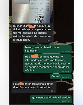 Conversación de una empleada con el jefe (Captura de 'Soy Camarero' en X)