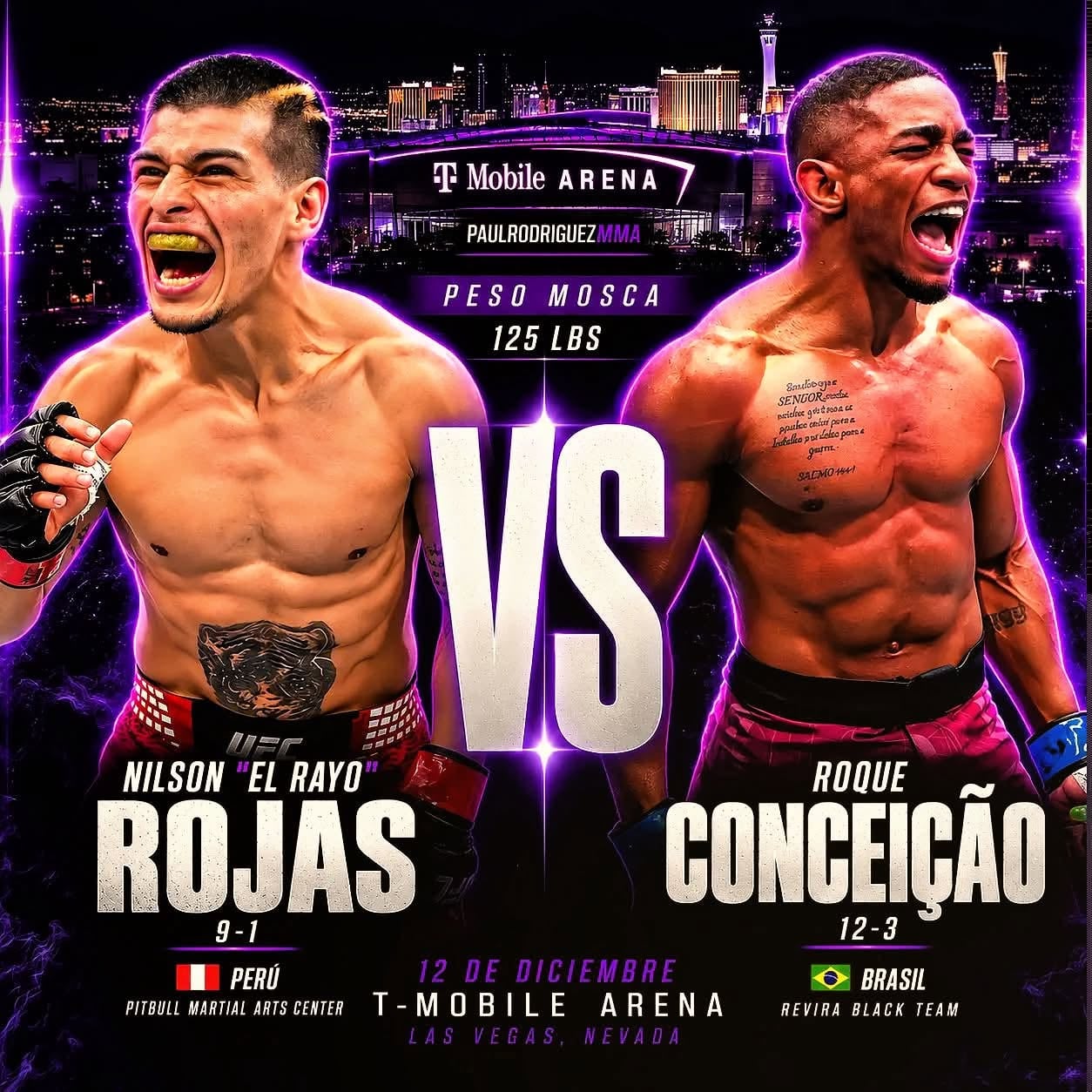 El 12 de diciembre será la fecha de la segunda pelea de Nilson Rojas en la UFC. Crédito: Paul Rodríguez MMA.
