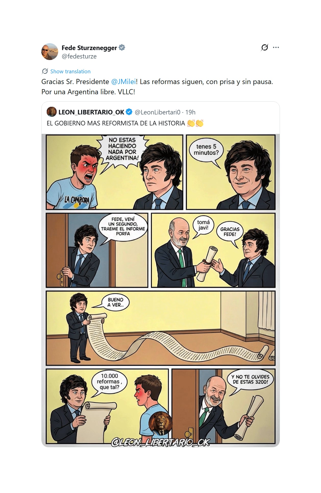 La caricatura que desató el cruce en redes sociales