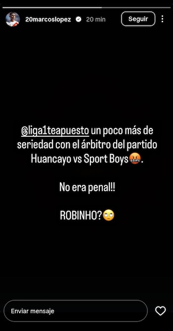 Marcos López y su mensaje tras la derrota de Sport Boys en Huancayo.