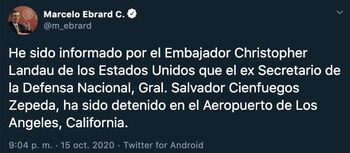 Marcelo Ebrard confirmó el arresto
