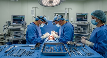Entre los riesgos de la cirugía maxilar se incluyen dolor, infección y recaída, aunque las complicaciones son poco frecuentes si la realiza un equipo médico experimentado - crédito Visuales IA