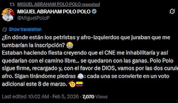 Polo Polo mantiene su postulación