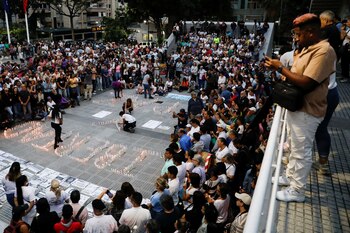 Durante la manifestación, el coordinador