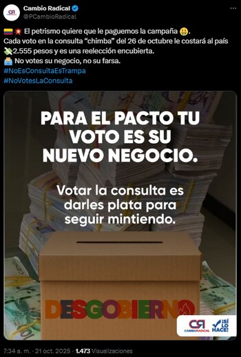 Cambio Radical se despachó contra