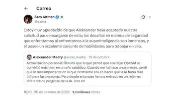 Altman le dio la bienvenida a Madry. (OpenAI)