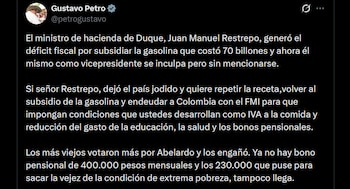 Gustavo Petro - crédito @petrogustavo/X