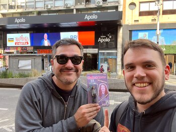 Junto al periodista Alejo Zagalsky,