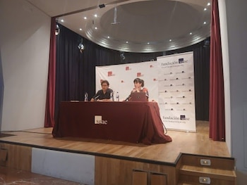15/09/2026 Rubén Gutiérrez, director general de Fundación SGAE, y Marina Fernández, coordinadora de Plataforma Jazz España, durante la presentación del estudio hoy en la sede de la SGAE (Madrid).
SOCIEDAD
FUNDACIÓN SGAE