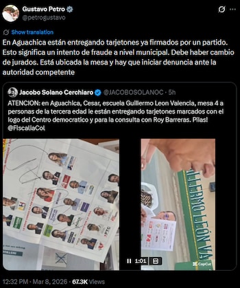 Gustavo Petro denunció entrega de