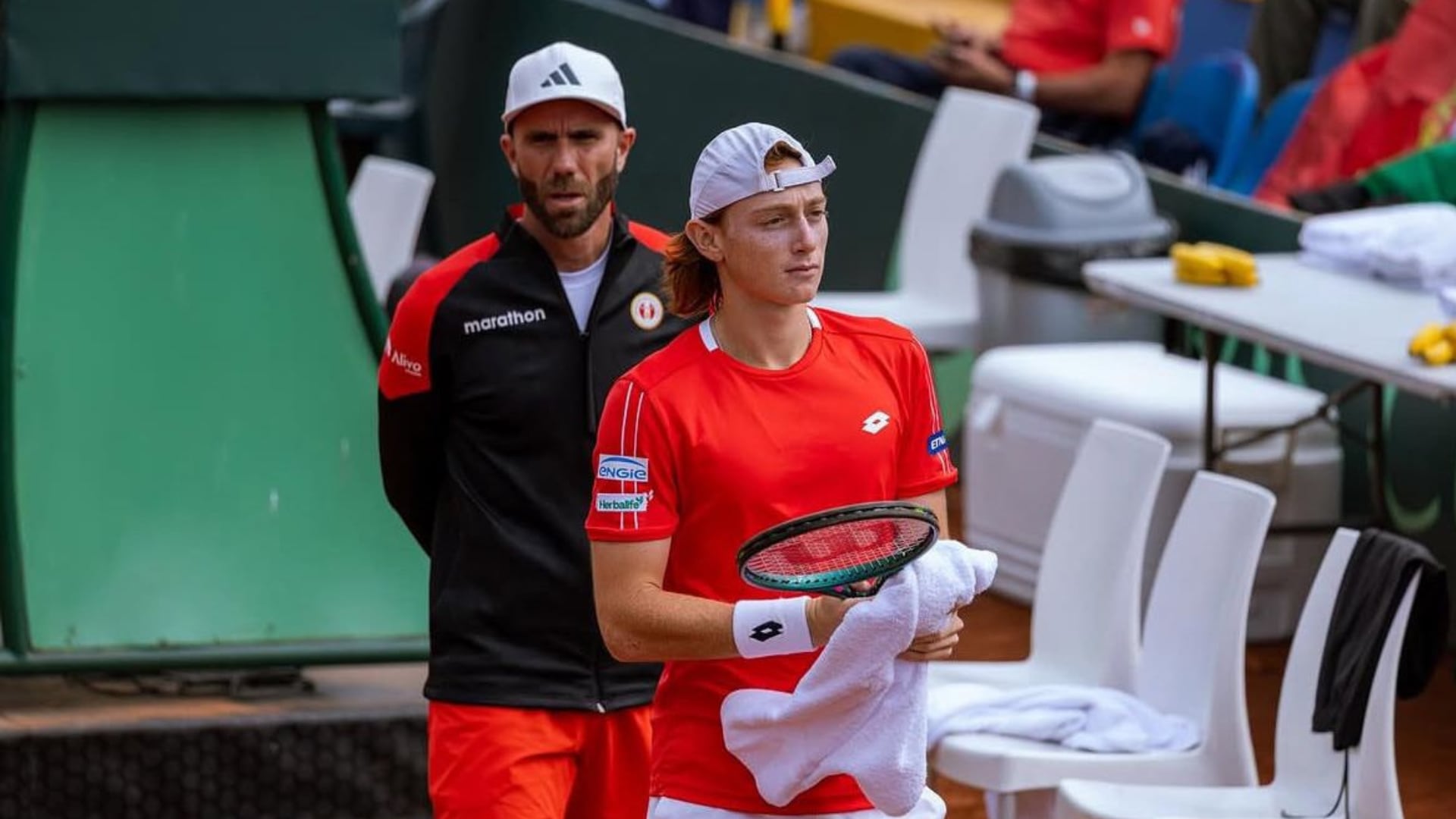 Luis Horna junto a Ignacio Buse en la serie de Copa Davis entre Perú y Portugal. Crédito: Tenis al Máximo