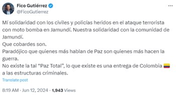 Reacción de Fico Gutiérrez