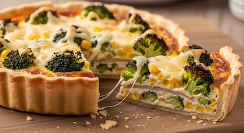 El pastel de brócoli, muzarella