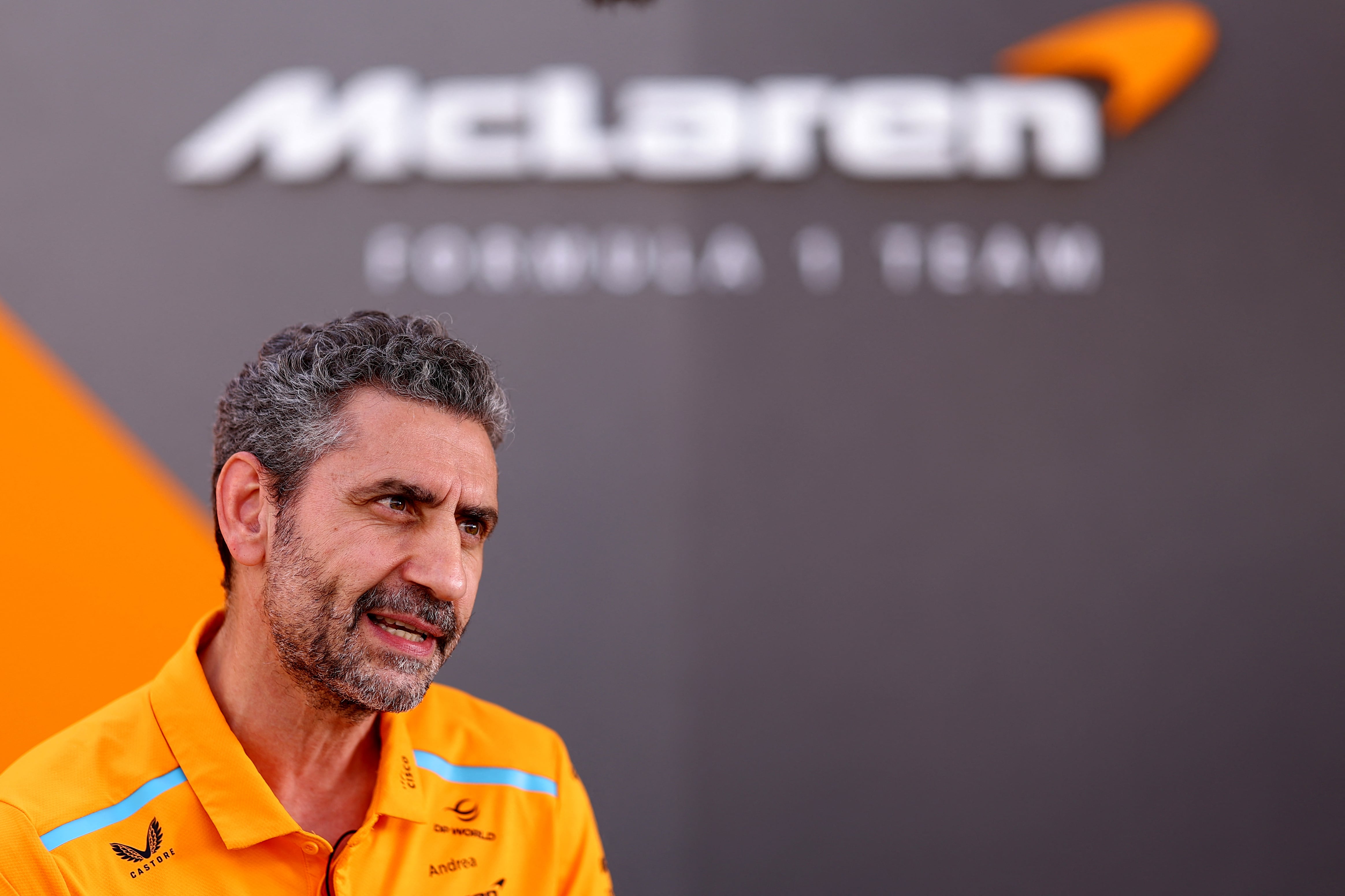 Andrea Stella, uno de los líderes de McLaren, compartió la explosiva conferencia con Briatore (Foto: Reuters/Hannah Mckay)