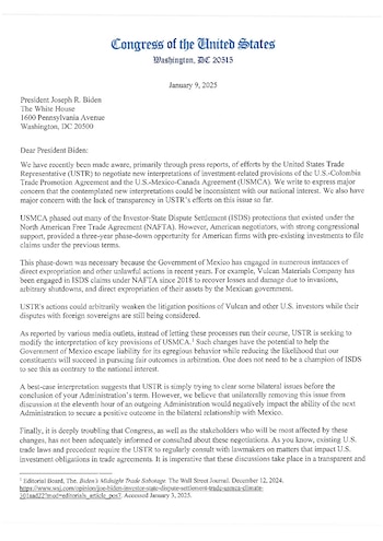 Carta de congresista de Estados