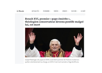 Portada diarios muerte Benedicto