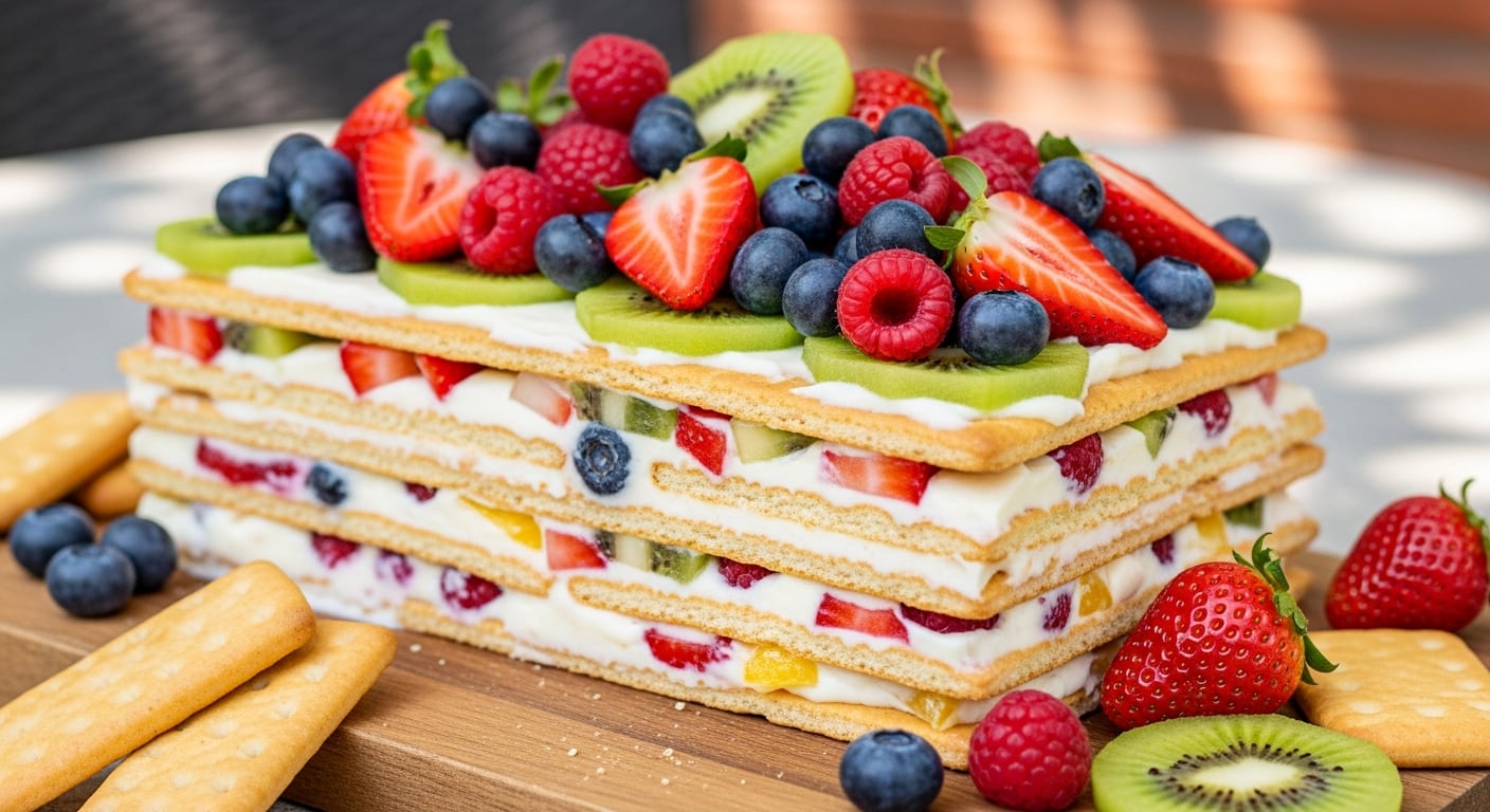 Las galletas María, junto con crema, yogurt y leche condensada, forman la base de este postre frío y casero que es tendencia en verano. - (Imagen Ilustrativa Infobae)