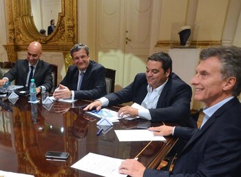 Ezequiel Sabor, con Mauricio Macri