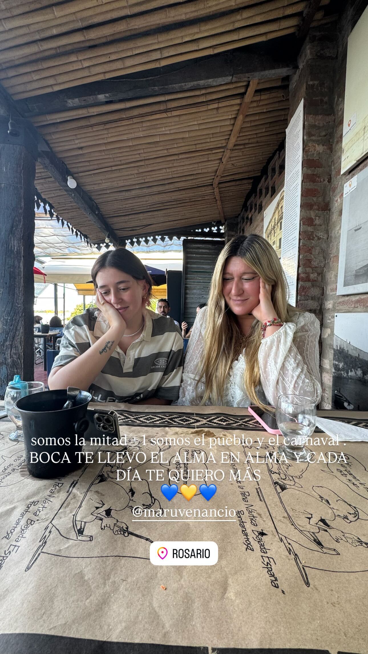 Leticia Siciliani siguió el partido desde Rosario y compartió cantitos xeneizes