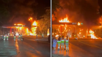 Incendio en el peaje Bicentenario